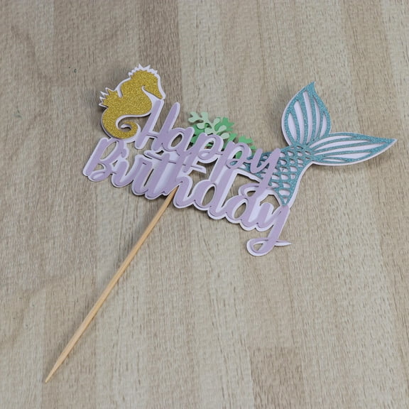 FRCOLOR Birthday Toppers for Cakes Decorations Mermaid Tail Plugin