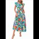 thumbnail image 1 of Vestido Midi Estampado con Escote en V, Mangas Plisadas y Volantes, Imagen 3 XXL, 1 of 7
