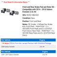 thumbnail image 2 of Front and Rear Brake Pad and Rotor Kit - Compatible with 2014 - 2018 Subaru Forester 2.5L H4 2015 2016 2017, 2 of 2