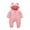 Pink, variant on Chbgutlmr Baby Boy Girl Clothes Infant Comfy Rompers Full Zipper Hoodie Jumpsuit Newborn Solid Color Footed Onesie