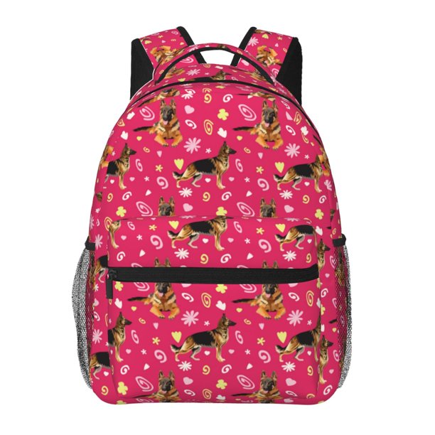 Balery German Shepherd Dog Mochila Escolar Impresa, Mochila Ligera para Viajes Casual, Mochila Duradera y Cómoda Multifuncional, Mochila para Laptop-One Size