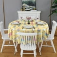 thumbnail image 2 of Yellow Princess Castle Unicorn Pattern Round Tablecloth 60"x60",Wrinkle Wipeable Table Cloth for Kitchen Dining Room Picnic Patio Party, 2 of 6