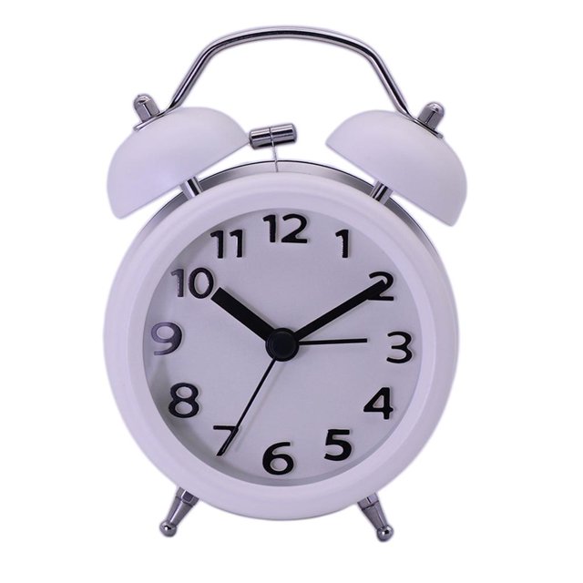 reloj despertador, reloj despertador a cuerda con campana doble hace tictac, reloj despertador ruidoso de analógico , Blanco Fernando Twin Bell Alarm Clock
