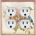 thumbnail image 1 of Metal Light Switch Plate Cover Antique Floral Hummingbird Home Sketch FLW097, 1 of 13