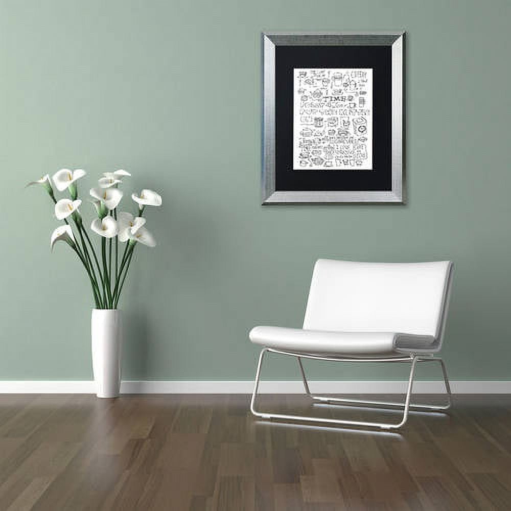 Trademark Fine Art "Put The Kettle On" Canvas Art by Elizabeth Caldwell, Black Matte, Silver Frame