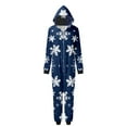 thumbnail image 2 of Fgnfyis Pyjamas de Famille à Imprimé de Noël, Tenue d'Intérieur à Capuche, Pyjamas de Noël pour Femmes, Bleu_004 S, 2 of 6