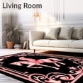 thumbnail image 2 of ODIKA 3'x5' Machine Washable Non-Slip Area Rug, Prancing Mustang Yarn Hooking Canvas Kit Embroidery High Traffic Rug with Pad, Pink, 744804, 2 of 8
