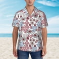 thumbnail image 4 of Daiia Abstract Floral Hawaiian Shirt for Men Gentle Cotton Regular Short Sleeve Casual-Small, 4 of 9