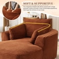 thumbnail image 4 of Muumblus Chaise Lounge Indoor, Cozy Lounge Chair Sleeper Sofa for Adults, No Assembly Required, Orange Corduroy, 4 of 9