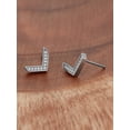 thumbnail image 2 of ELYA Jewelry Women's Cubic Zirconia Chevron Shaped Stainless Steel Stud Earrings, 2 of 4