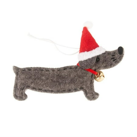 

XIUH Christmas Tree Dachshund Shape Hanging Decoration Ornament Window Pendant 1pc Hangs Grey