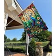 thumbnail image 2 of Stained Glass Hummingbird Garden Flags for Outside Spring Summer House Flag Flowers Large Burlap Yard Flag 28x40 Inch Double Sided Seasonal Outside Decoration, 2 of 10