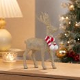 thumbnail image 5 of JeashCHAT Glitter Christmas Reindeer Figurines, Reindeer Sculpture with Knitted Scarf, Standing Deer Statues Tabletop Ornaments Christmas Decorations for Table Shelf Office Home Decor, 5 of 6