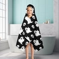 thumbnail image 6 of Black Halloween Ghosts and Skulls Hooded Bath Towel，50"x30" for Ages 3 To 12 Kids, Quick Dry Lightweight Soft Microfiber Hood Beach Towel Cover Up for Kids, 6 of 7