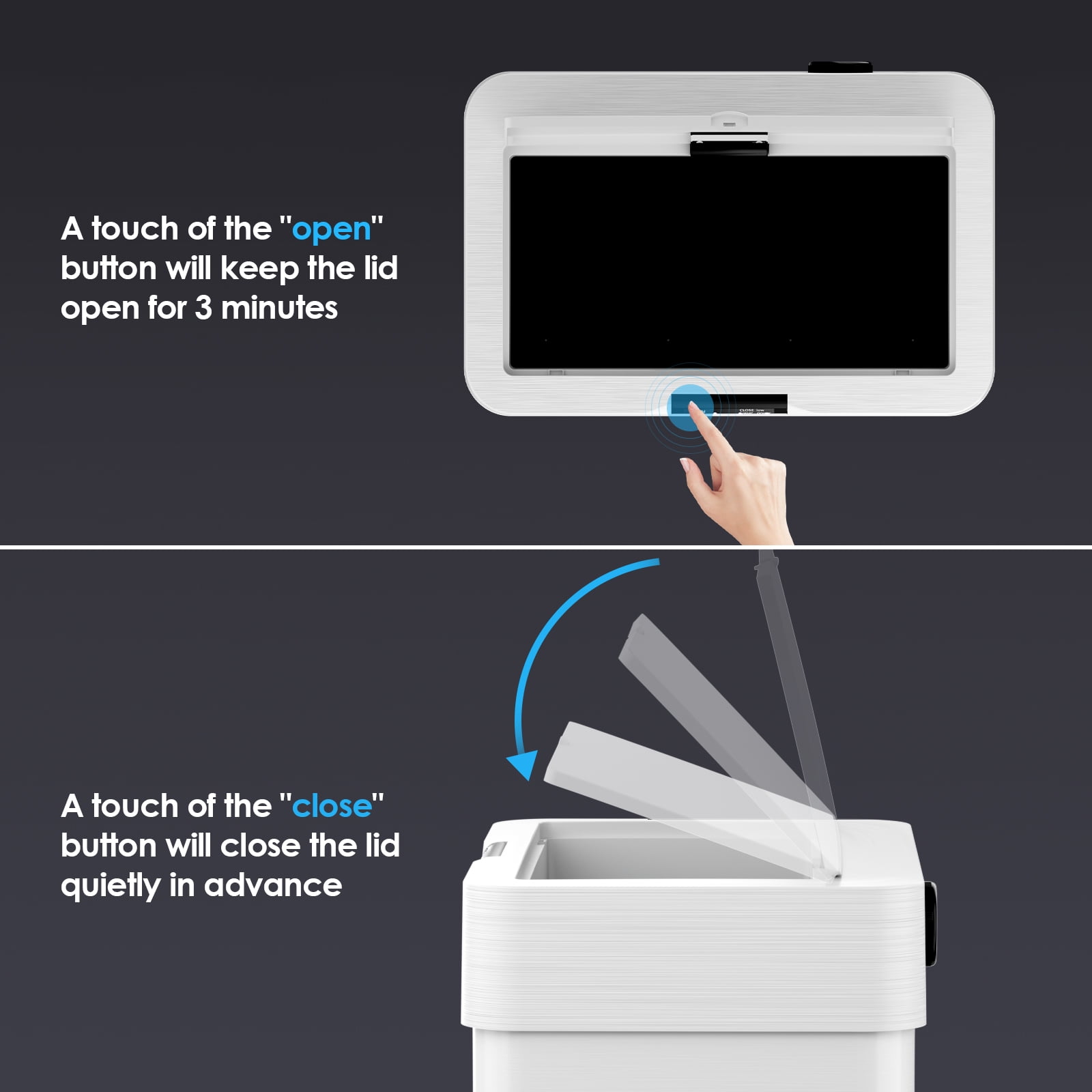 TLSUNNY 21.1 Gal Touchless Kitchen Trash Can with Lid, Automatic Sensor Garbage Bin, for Kitchen/Office/Bathroom