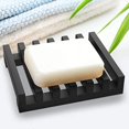 thumbnail image 4 of (negro) Juego de 1 jabonera, protector de caja de jabón de silicona, caja de jabón para ducha, fácil limpieza, secado, fregadero, plataforma de bañera, escurridor de jabón, jabonera de silicona para jabón oso de fresa Electrónica, 4 of 5