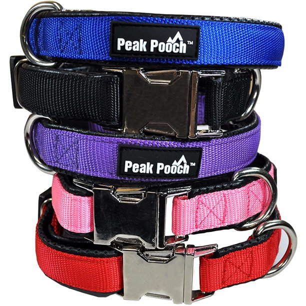 Peak Pooch Quick Release Dog Collar, Metal Buckle Dog Collars for Large