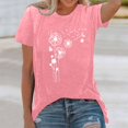 thumbnail image 2 of Women Summer Tops Women's Fashion Print Top Loose Crew Neck T Shirt Workout Shirts Women Fit V Neck Ladies Tee Shirt Camping Novelty Items 3x Short Sleeve Tops Sheer Athletic Wear Sky for Pink XL, 2 of 4