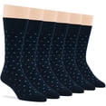 thumbnail image 6 of 7BIGSTARS KINGDOM Men's Dress Socks Cotton - 6 pack- Dotted Crew Casual Sock Size 10-13 Shoe Size 6-12 Dark Navy L, 6 of 7