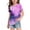 Purple, variant on Round Neck Short Sleeve for Girls Batik Tie Dye Print Tee Tops Summer Lightweight Athletic Blouse Tops Y2K Streetwear