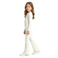 thumbnail image 4 of XEGLSBU Girls Pants Stylish and Comfortable Girls' Casual Pants with Stretchy Waistband for Everyday Play and School z260731-White-b Size 4-5 Years, 4 of 5