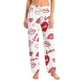 thumbnail image 2 of Hearthz Valentines Day Pajama Pants Women Love Heart Graphic Pajama Pants Women Drawstring Wide Leg Holidays Women Sleep Pants, 2 of 7