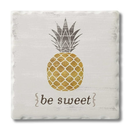 

CounterArt Be Sweet Pineapple Absorbent Stone Tumbled Tile Coaster 4 Pack