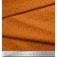 thumbnail image 3 of Soimoi Orange Silk Fabric Leaves & Tulip Floral Fabric Prints By Yard 44 Inch Wide, 3 of 3