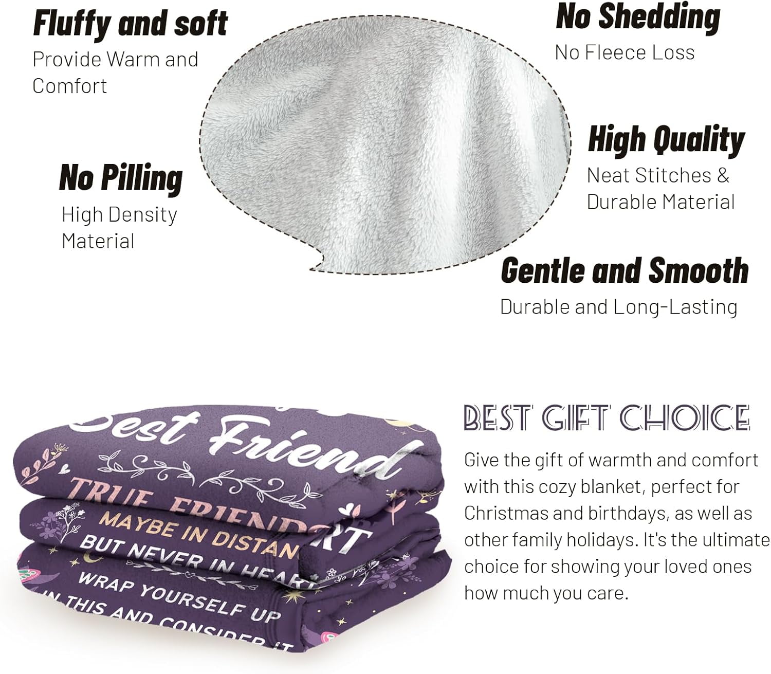 Bestie Gifts for Women on Christmas - Best Friend Blanket Gift - Bestie Gift, Best Friend Happy Birthday Gifts - Friendship Flannel Throw Blanket Thinking of You Far Away Gifts