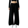 thumbnail image 2 of Drawstring Waist Women Casual Sweatpants Ladies Baggy Lounge Bottoms Pocket Wide Leg Joggers Pant Sports Pants, 2 of 7