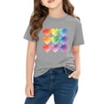 thumbnail image 4 of Auroural Toddler Girl Shirts 4T Under $ 5.00 Kids Boys And Girls Summer Short Sleeve Graphic T-Shirt School Season Cute Print Top Heart Shape Printed Shirts, 4 of 9