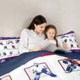 thumbnail image 5 of Homewish Boys Ice Hockey Print Full Size Comforter Sets 3-Piece,Sport Theme Bedding Comforter Set,Ball Gamer Lightweight Bedding Sets,Super Cozy Room Decor,Reversible, 5 of 8