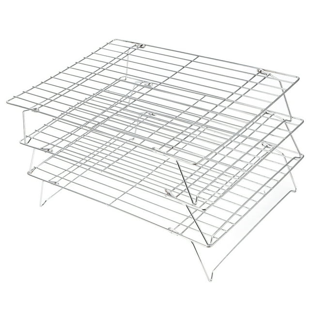 Rejilla Versátil 13.5x9.4x7.6in Rejilla de Enfriamiento de Barbacoa Plegable de 3 Niveles, Cuadrícula de Enfriamiento, Pasteles para enfriamientos Pasteles de Galletas