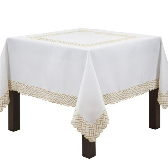 Saro Lifestyle Braid Embroidered Tablecloth