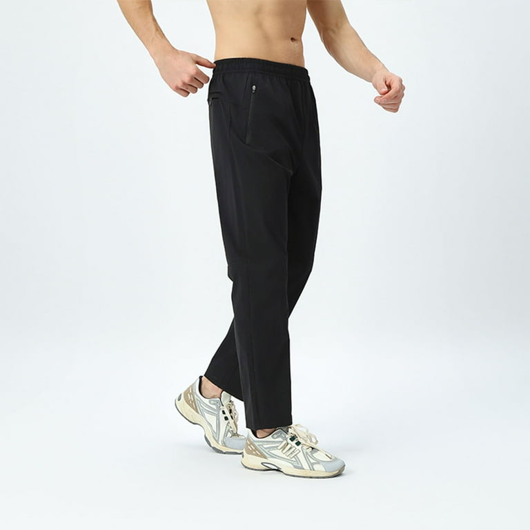 ZVNAΖH Mens Nylon Track Pants Open Bottom Quick Dry Lightweight