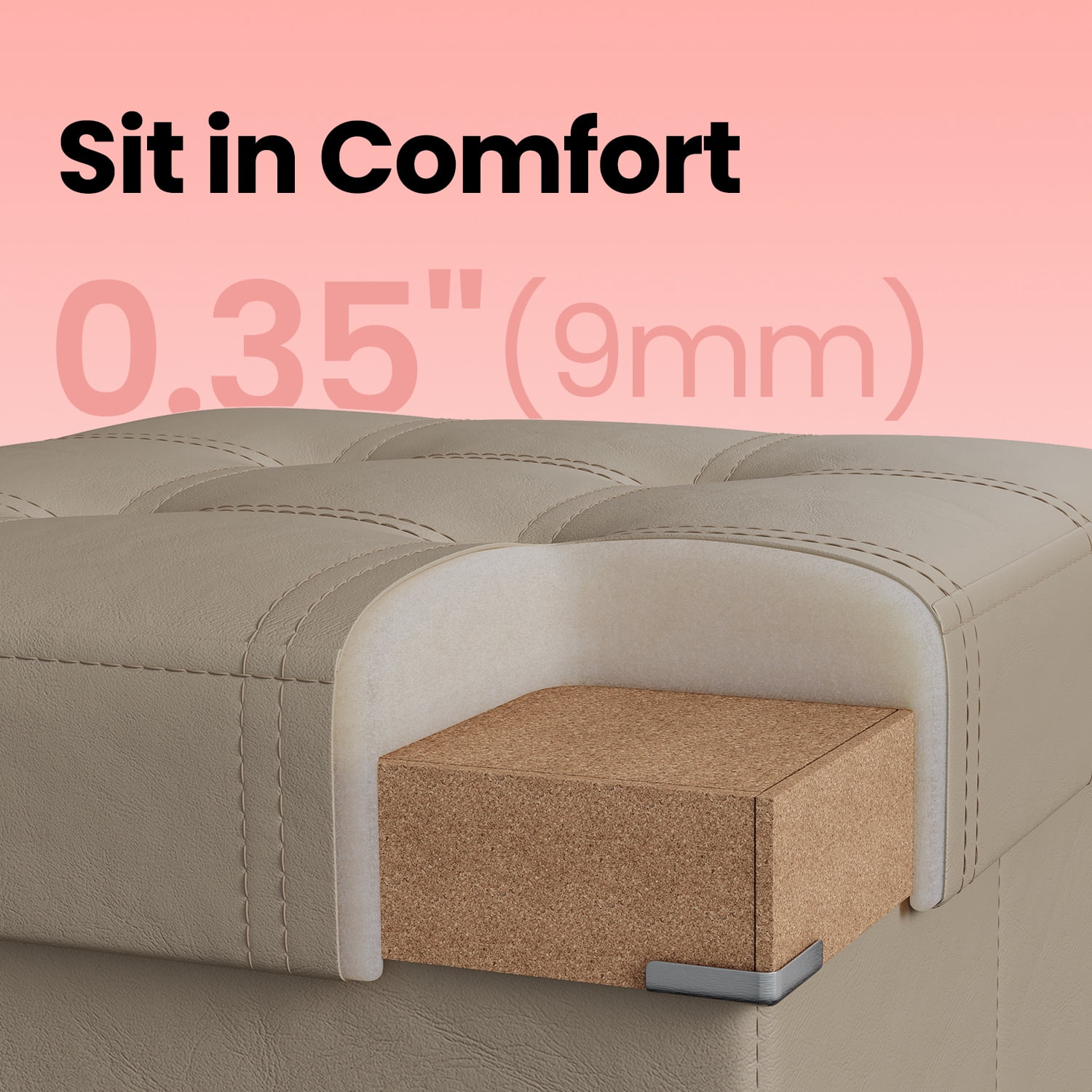 LEDREM 30" Foldable Storage Ottoman Bench, 660lb Capacity, Multi-Use Footstool & Chest, Synthetic Leather, Camel Brown