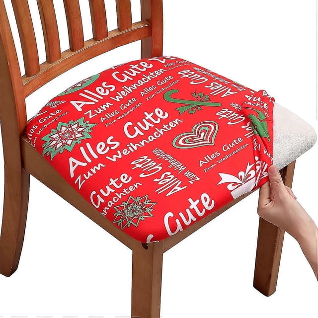 Juego de sillas de comedor, juego de sillas de comedor, juego de sillas extensibles, funda protectora de cojín (4, muñeco de nieve navideño)