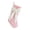 Pink/White, variant on Army Green Striped Plush Christmas Stocking with Oversized Velvet Bow, 18.9 in Mantel Decor