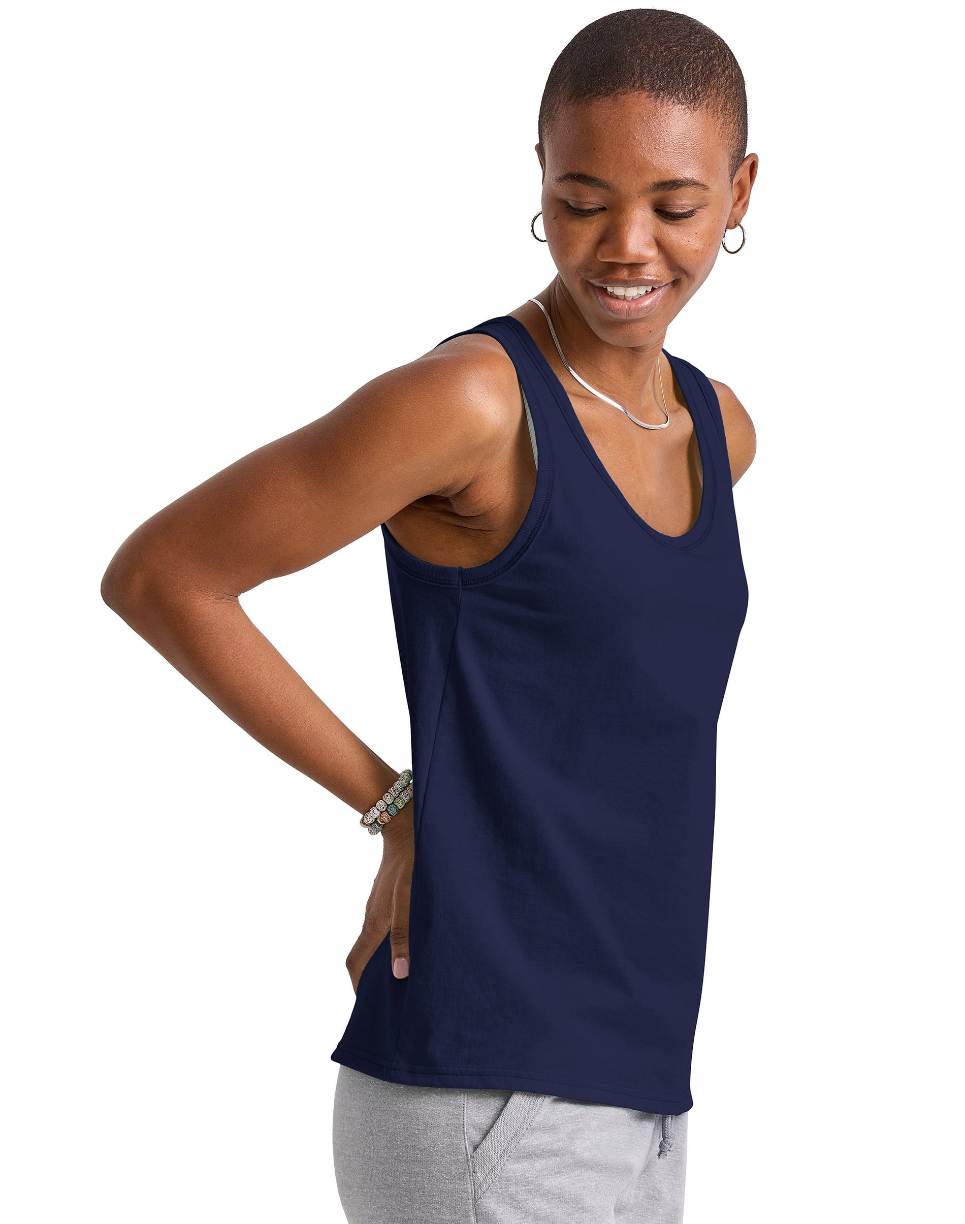 Hanes Essentials Women’s Cotton Tank Athletic Navy S
