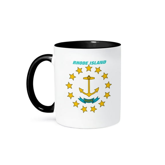 3dRose, State Flag Of Rhode Island, 11oz Two-Tone Black Mug