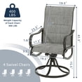 thumbnail image 4 of UDPATIO Patio Swivel Chairs Set of 4, High Back Outdoor Dining Chairs for Lawn Garden Backyard, Gray and White Cotton, 4 of 9