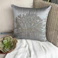 thumbnail image 3 of Pillow Cover, 22x22 inch (55x55 cm) Throw Pillow Covers, Silver Throw Pillows Cover Couch, Beaded Tree Pillow Cases, Art Silk Square Pillows Cover, Floral - The Silver Tree, 3 of 12