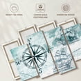 thumbnail image 6 of Elephant Stock Ocean Compass Wall Art - Horizontal Multi Panel Canvas - Living Room Wall Decor - Nautical Multi Panel - Black And Teal Decor - 68" x 42", 6 of 8