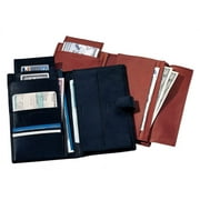 Deluxe Leather Travel Wallet w Passport Pocket & Currency Slots (Blue)