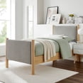 thumbnail image 2 of Modway Maven Twin Size Fabric Upholstered Platform Bed in Wheat Oak, 2 of 10