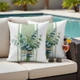 thumbnail image 5 of Farmhouse Pillow Covers 2 Pack Country Green Eucalyptus Leaf Plant Pillowcase Waterproof Outdoor Throw Pillow Cover for Patio Garden Square Cushion 18”x18”, 5 of 9