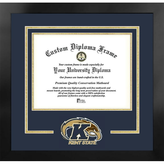 Kent State University 9w x 7h Spirit Diploma Manhattan Black Frame with Bonus Campus Images Lithograph (value savings $59)