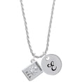 thumbnail image 1 of Delight Jewelry Silvertone U.S. Passport Silvertone Script Initial Disc - E - Charm Necklace, 20"+3", 1 of 4