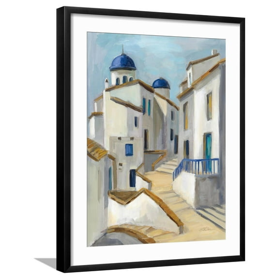 Art.com Santorini View II Art Print by Silvia Vassileva, Black Frame Wall Art, 23" x 29"