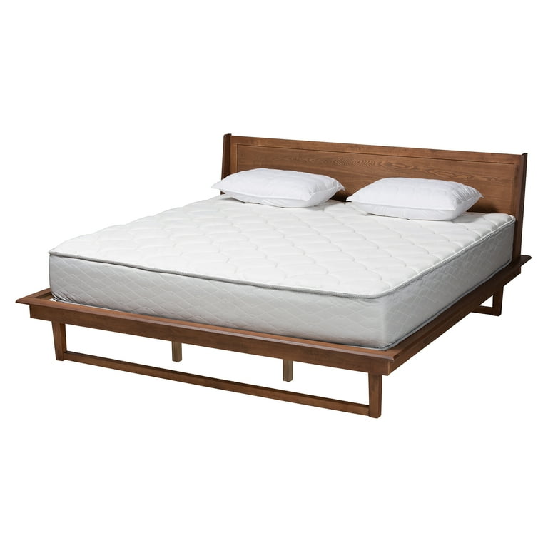 Baxton Studio Macayle Mid-Century Modern Ash Walnut Finished Wood King Size Platform Bed Baxton Studio Macayle Mid-Century Modern Ash Walnut Finished Wood King Size Platform Bed